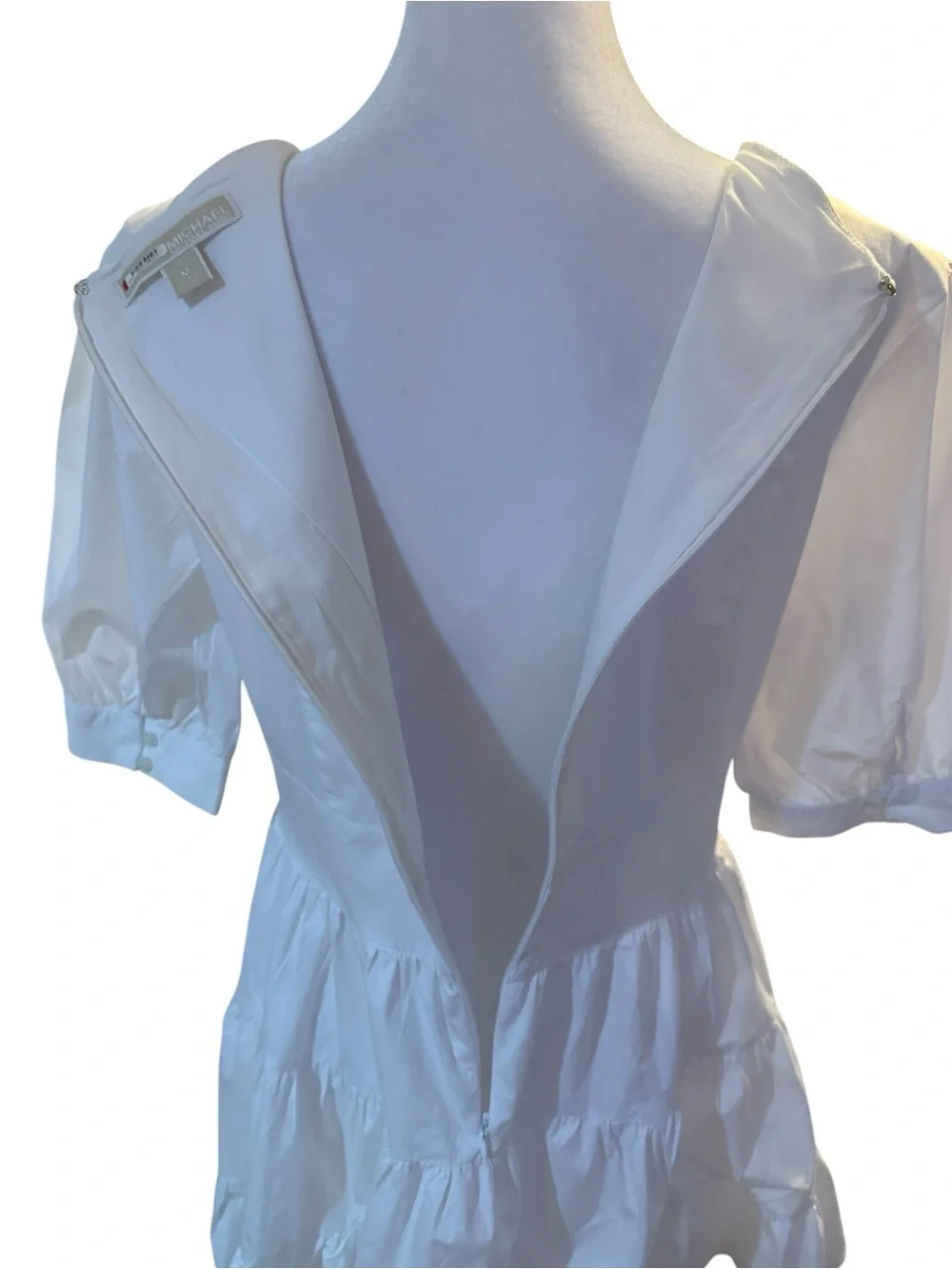 Women’s Michael Michael Kors white lined mini tiered dress EUC Size Medium
